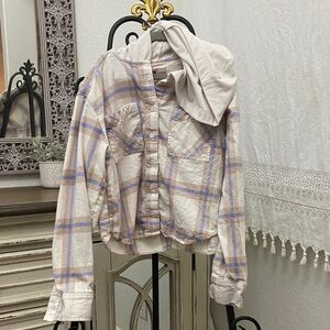 SO Kids Button Down Shirt - Cream and Lavender